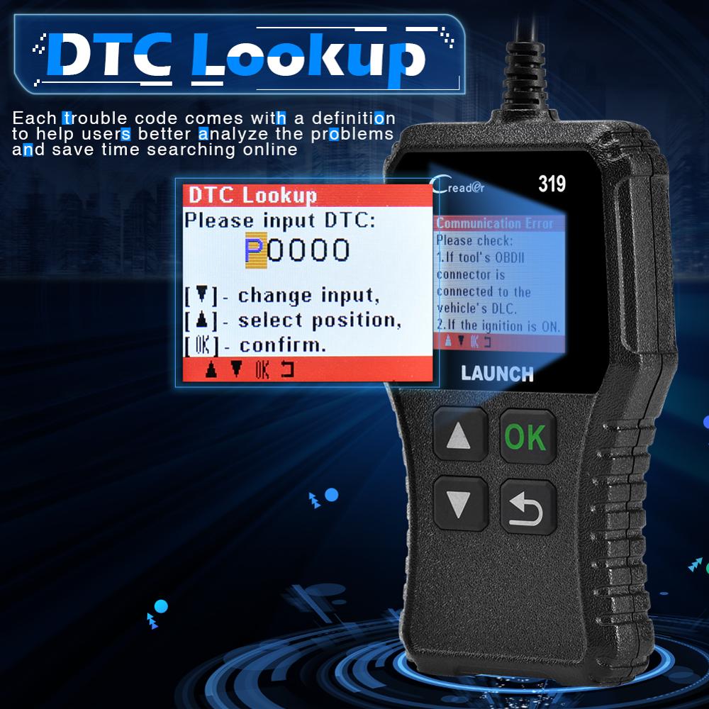 Launch X431 Creader 319 CR3001 Full OBD2 OBDII Code Reader Scan Tools OBD 2 CR319 Car Diagnostic tool PK AD310 ELM327 Scanner