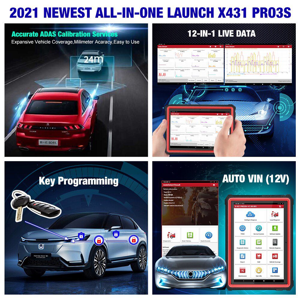 LAUNCH X431 PRO3S+ 10.1 automotive Car Full system OBD2 diagnostic scan tool ECU online Coding active test Scanner pk X431 V PRO