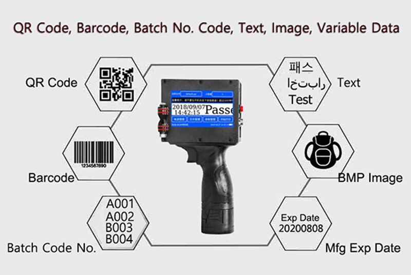 M3S LED Screen Touch-Screen Handheld Printer 600DPI Intelligent USB QR Code Inkjet Label Printer Coding Machine