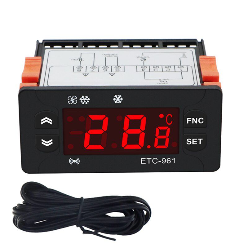 ETC-961Mini Temperature Controller Microcomputer thermostats Digital Thermostat Refrigeration Alarm 220V NTC sensor