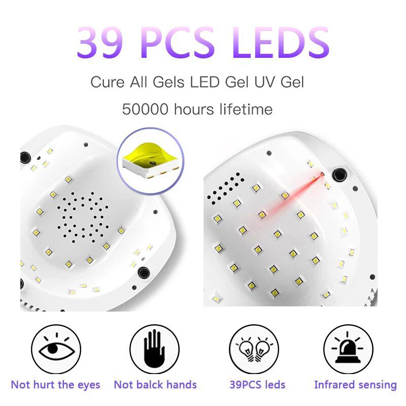 Nail Dryer UV LED Lamp For All Gel Nail Polish With UV 39 PCS LEDs Fast Drying Nail Lamp UV Cabine With Timer Smart Sensor