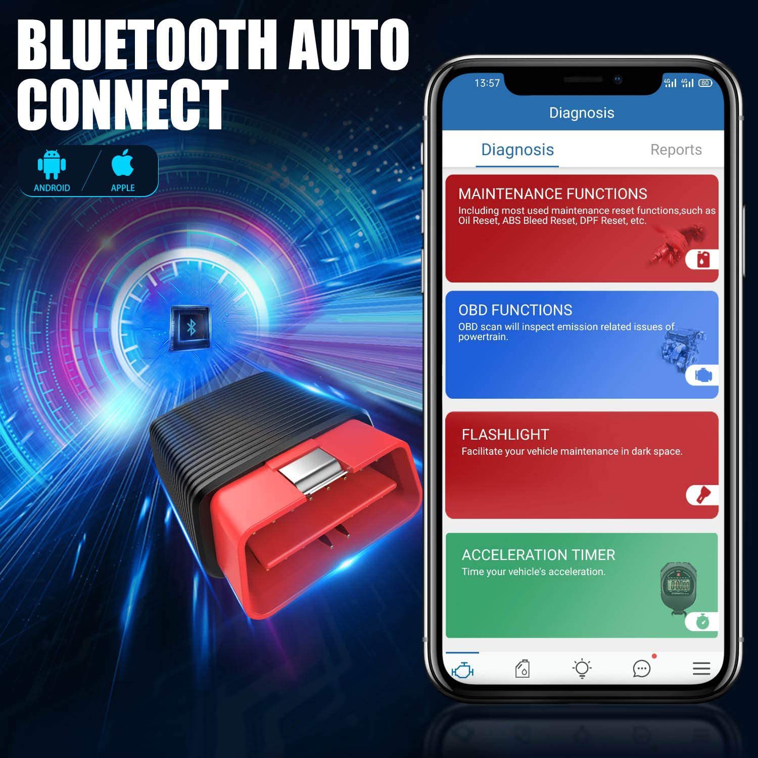 OBD 2 Bluetooth Automtive Code Reader THINKCAR Pro 15 Reset Service Diagnostic Tool Full System OBD2 Scanner Professional Tools