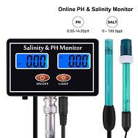 Online PH & Salinity Monitor 2 in 1 Tester for Aquarium Pool Spa Seawater Horticultural Water Quality