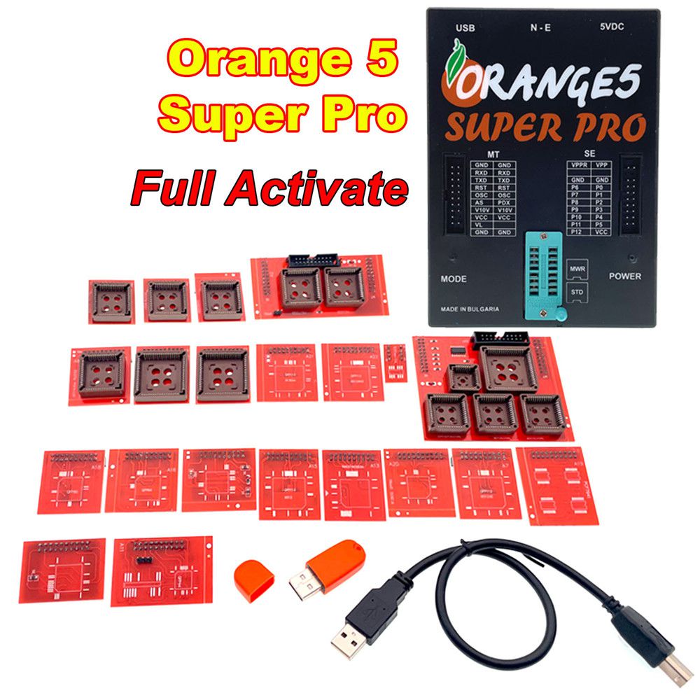 Orange5 Super Pro V1.35 Programming Tool With Full Adapter USB Dongle for Airbag Dash Modules Fully Activated