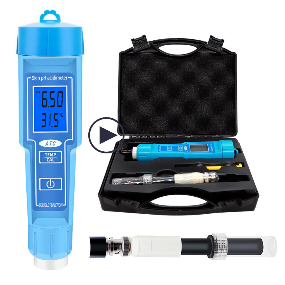 PH-6118 Skin Ph Acdimeter 2 in 1 Skin PH Tester PH Meter Automatic Calibrating With Backlight for Meat Fruit Milk Lab