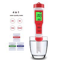 New TDS PH Meter PH/TDS/EC/Temperature Meter Digital Water Quality Monitor Tester for Pools, Drinking Water, Aquariums