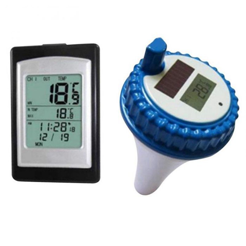 Solar Wireless Pool Thermometer Digital In Outdoor Swim SPA Pond Spa Tub Floating Backlit Waterproof Temperature Sensor Meter