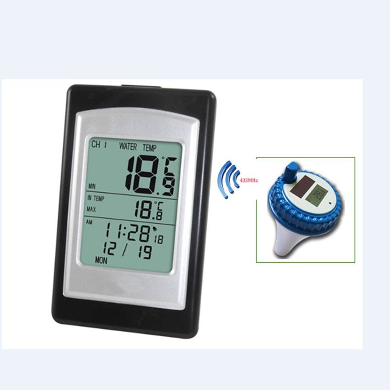 Solar Wireless Pool Thermometer Digital In Outdoor Swim SPA Pond Spa Tub Floating Backlit Waterproof Temperature Sensor Meter