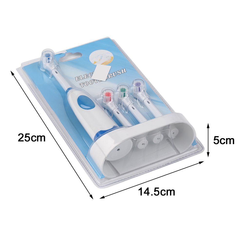 Portable Battery Electric Toothbrush Ultrasonic Sonic Rotary Electric Toothbrush Set  Whitener Teeth Brush 4 Brush Heads