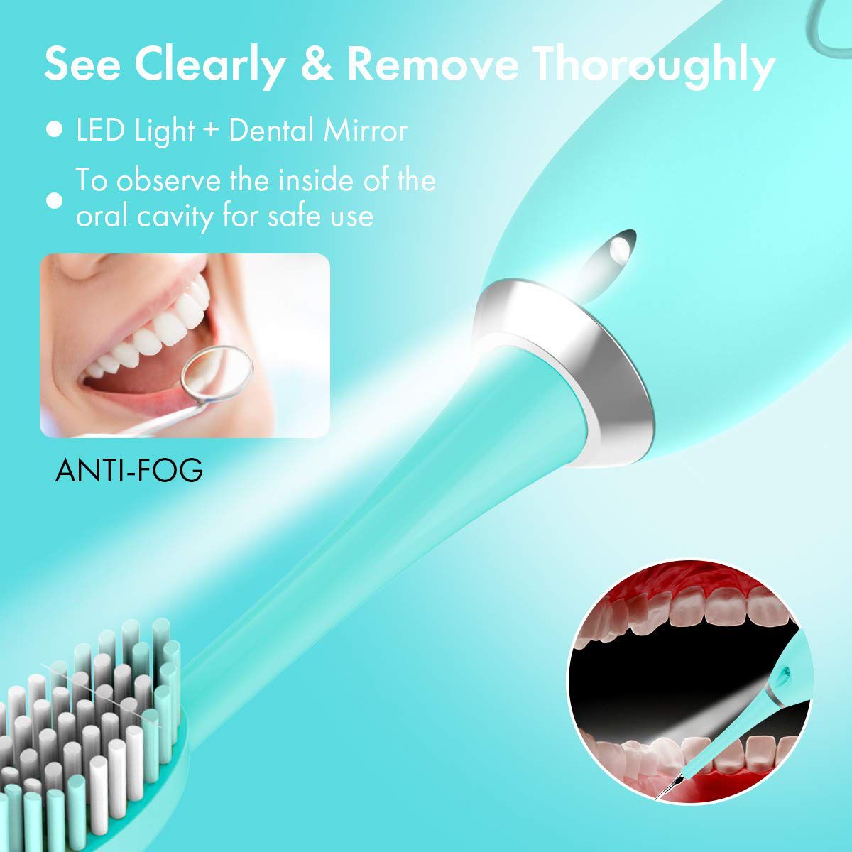 Portable Electric Sonic Dental Scaler Calculus Remover Tooth Stains Tartar Tool Dentist Teeth Whitening Toothbrush