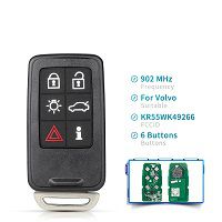 Volvo S40 S60 S60L S80 V40 V60 XC60 XC70 6 Buttons Smart Key KR55WK49264 Smart Remote Car Key 434Mhz 902MHz 2007-2013