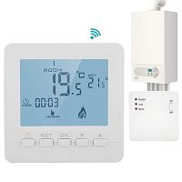 Smart Thermostat Wireless & RF Temperature Controller Kit Programmable Battery Powerd for Gas Boiler Room Heating