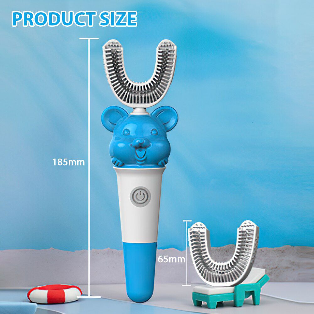 Sonic Electric Toothbrush Cartoon Children Intelligent Toothbrush Automatic Kids U Shape Silicone Toothbrush For 3-12 age