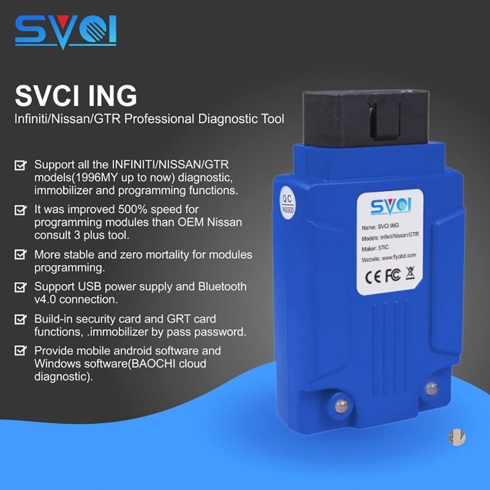 SVCI ING Infiniti/Nissan/GTR Professional Diagnostic Support Programming Update Version of Nissan Consult-3 Plus