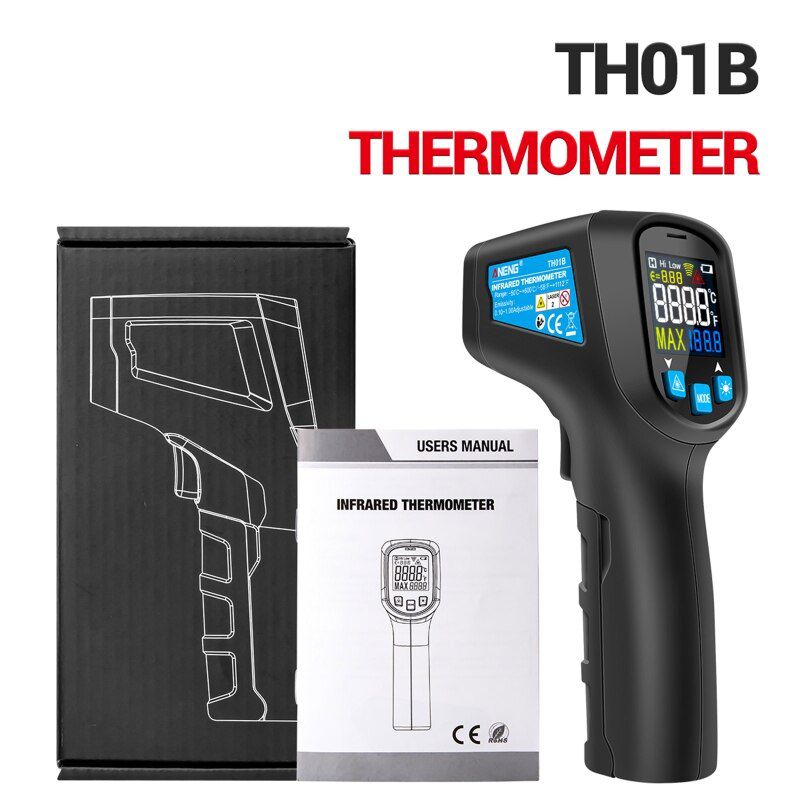 TH01B Digital infrared Thermometer IR laser Temperature Sensor Gun No Contact Thermometre -50~600C Meter Pyrometer