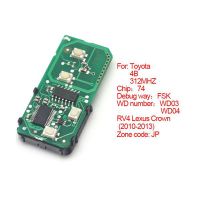 Smart card board 4 key 312MHZ number 271451-5290-JP for Toyota