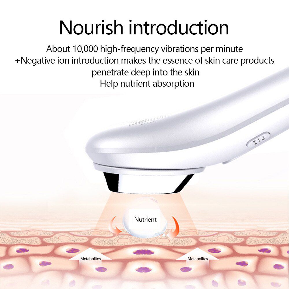 New Ultrasonic Warm Ion Importing Beauty Massager Rejuvenation Device Import Export Face Care Beauty Machine Ionic Face Massager