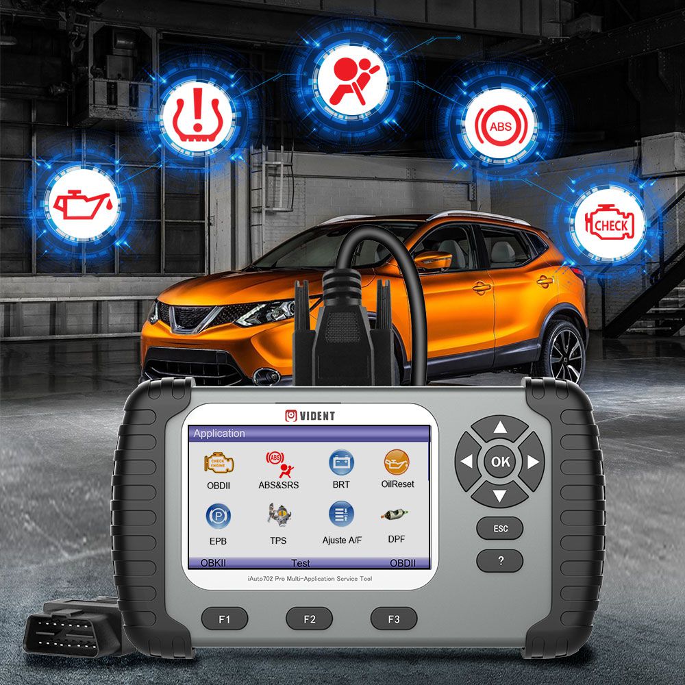 VIDENT iAuto 702 Pro Multi-applicaton Service Tool Support ABS/SRS/EPB/DPF Update to 19 Maintenances 3 Years Free Update Online