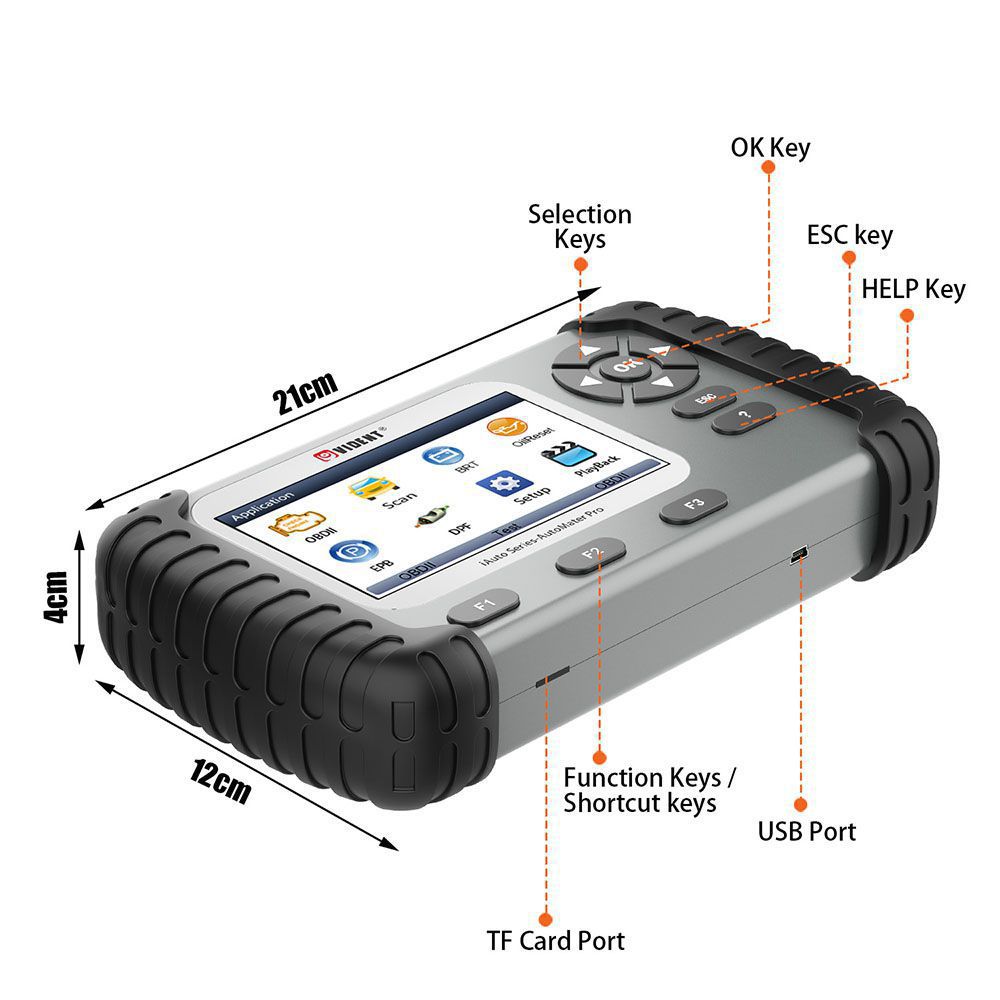 VIDENT iAuto708 Full System Scan Tool OBDII Scanner OBDII Diagnostic Tool for All Makes