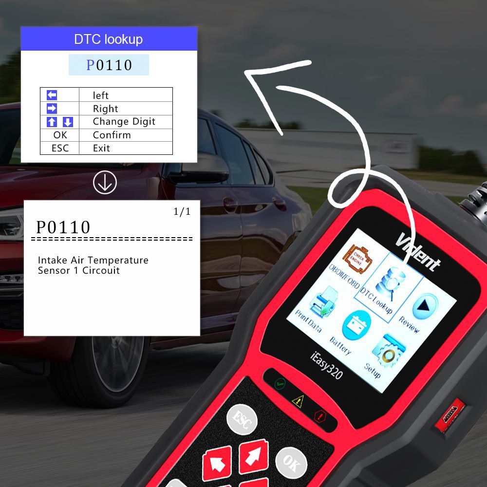 VIDENT iEasy320 OBDII/EOBD+CAN Code Reader