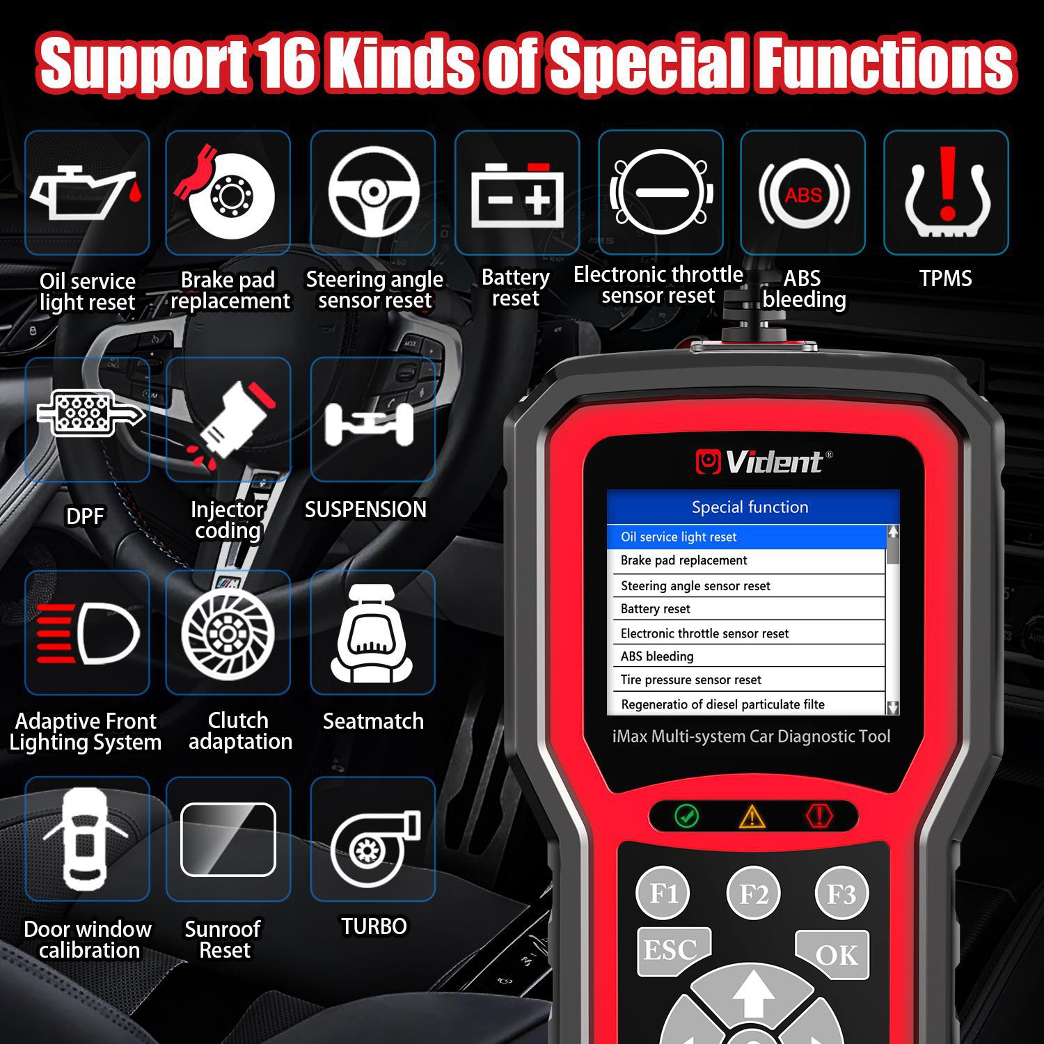 VIDENT iMax4303 JLR Full System Car Diagnostic Tool for Jaguar and Land Rover Support Reset/OBDII Diagnostic/Service