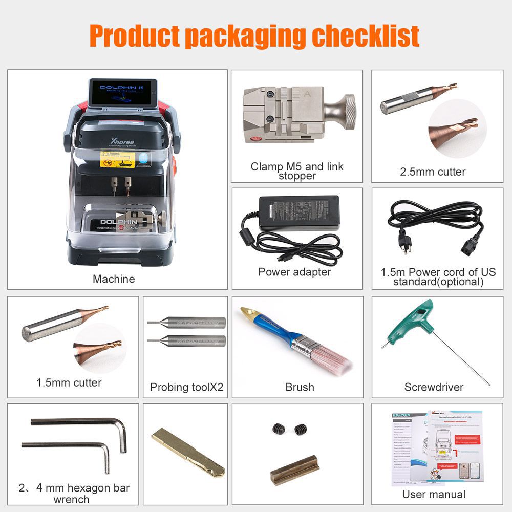 Xhorse Dolphin II XP-005L XP005L Automatic Portable Key Cutting Machine with Adjustable Screen and Built-in Battery Ship from US/UK/EU