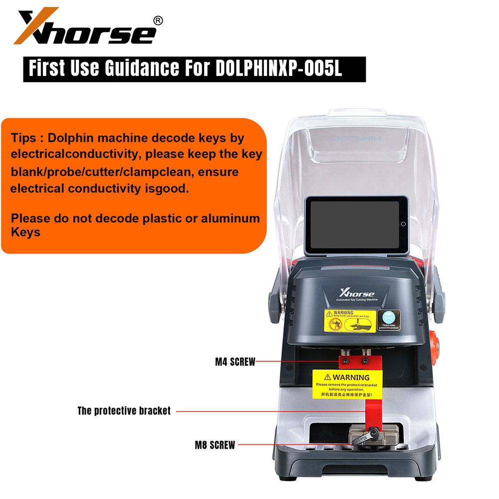 Xhorse Dolphin II XP-005L XP005L Automatic Portable Key Cutting Machine with Adjustable Screen and Built-in Battery Ship from US/UK/EU