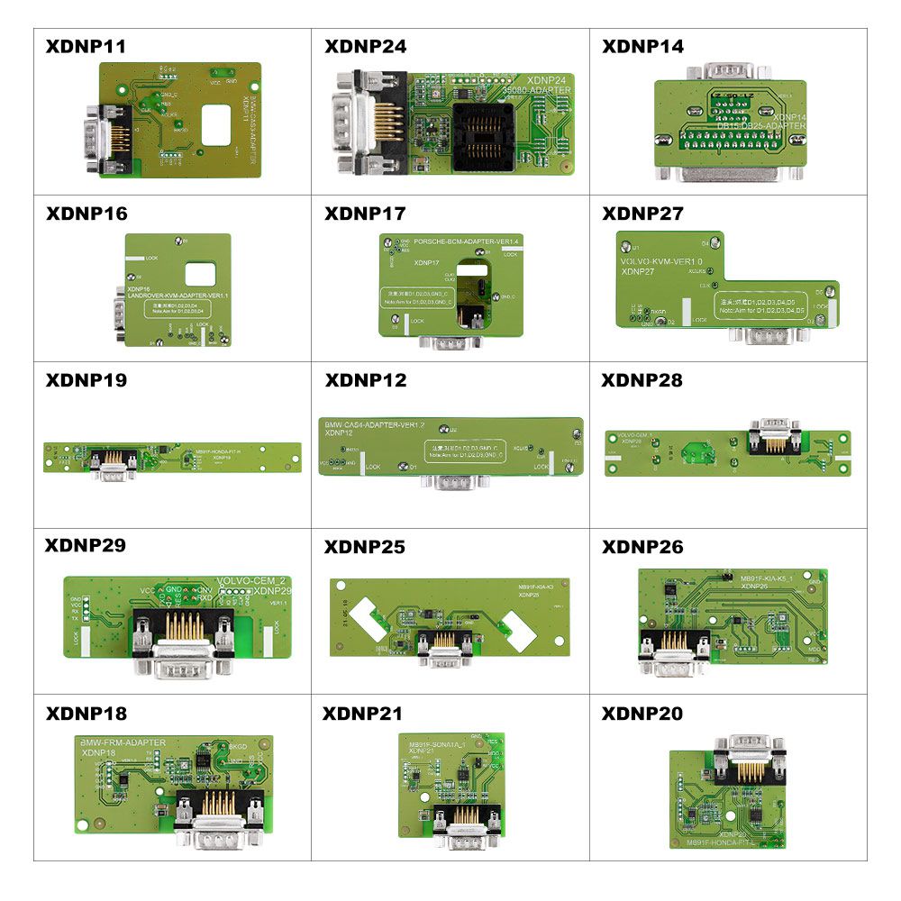 Xhorse Solder-Free Adapters and Cables Full Set XDNPP0CH 16pcs Work with MINI PROG and KEY TOOL PLUS