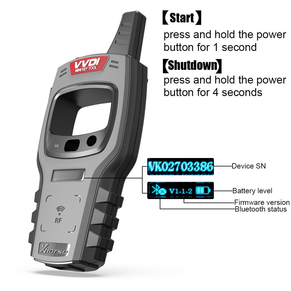 Xhorse VVDI Mini Key Tool Remote Key Programmer Support IOS and Android Global Version Grey and Green Color Randomly