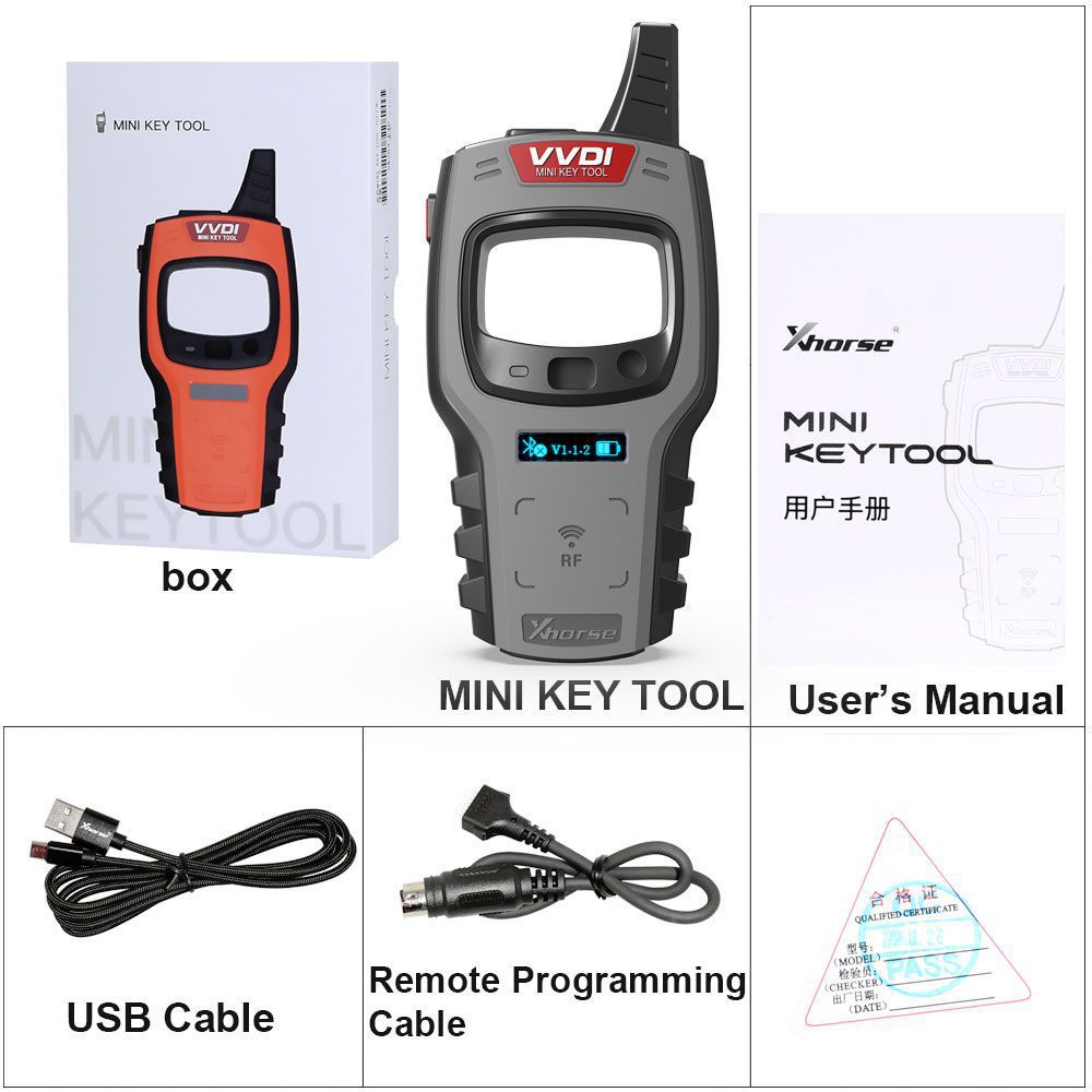 Xhorse VVDI Mini Key Tool Remote Key Programmer Support IOS and Android Global Version Grey and Green Color Randomly