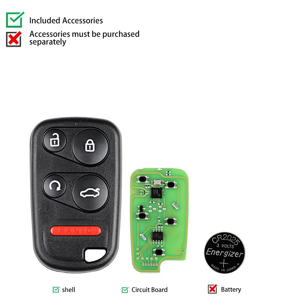 XHORSE XKHO03EN Universal Remote Key Fob for VVDI Key Tool With Remote Start & Trunk Button 5pcs/lot