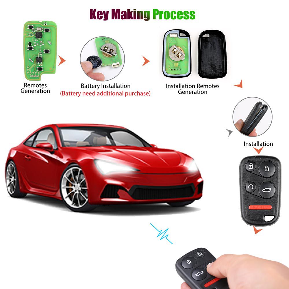 XHORSE XKHO03EN Universal Remote Key Fob for VVDI Key Tool With Remote Start & Trunk Button 5pcs/lot