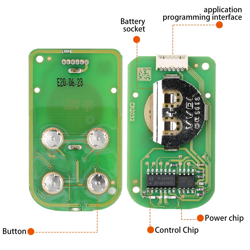 XHORSE XKXH02EN Universal Remote Key 4 Buttons Golden Style English Version for VVDI Key Tool 5pcs/lot