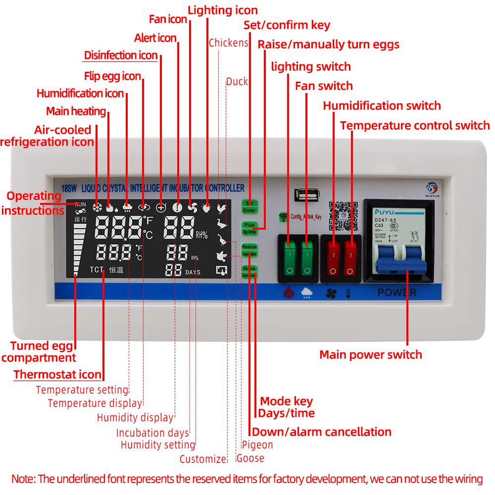 XM-18SW Intelligent incubator Controller Egg Incubator WIFI Remote intelligent control hatching control system App system