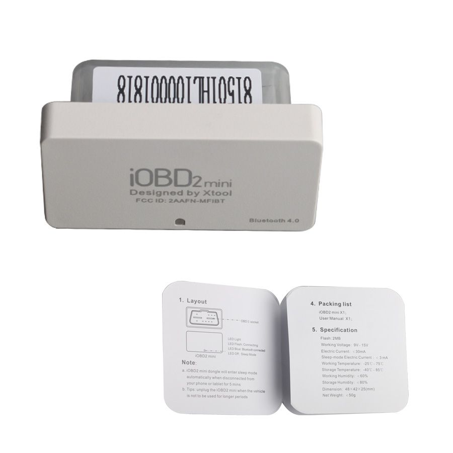 XTOOL iOBD2 Mini OBD2 EOBD Scanner Supports Bluetooth 4.0 for iOS and Android Free Shipping