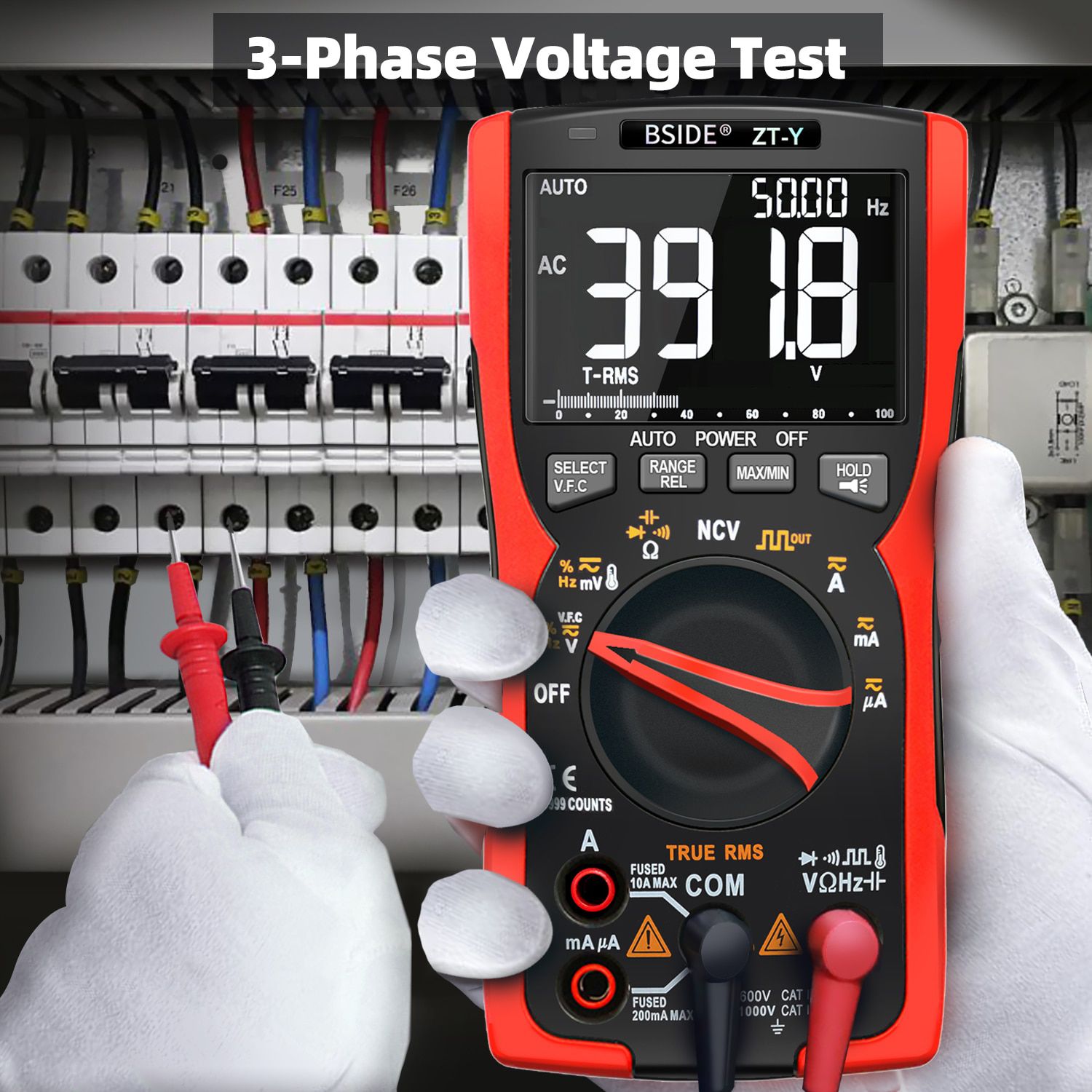 ZT-Y/1/2 Digital Multimeter True-RMS 9999 Counts 3-Line Display Analog Tester Voltmeter Capacitor Temp VFC Meter Ammeter