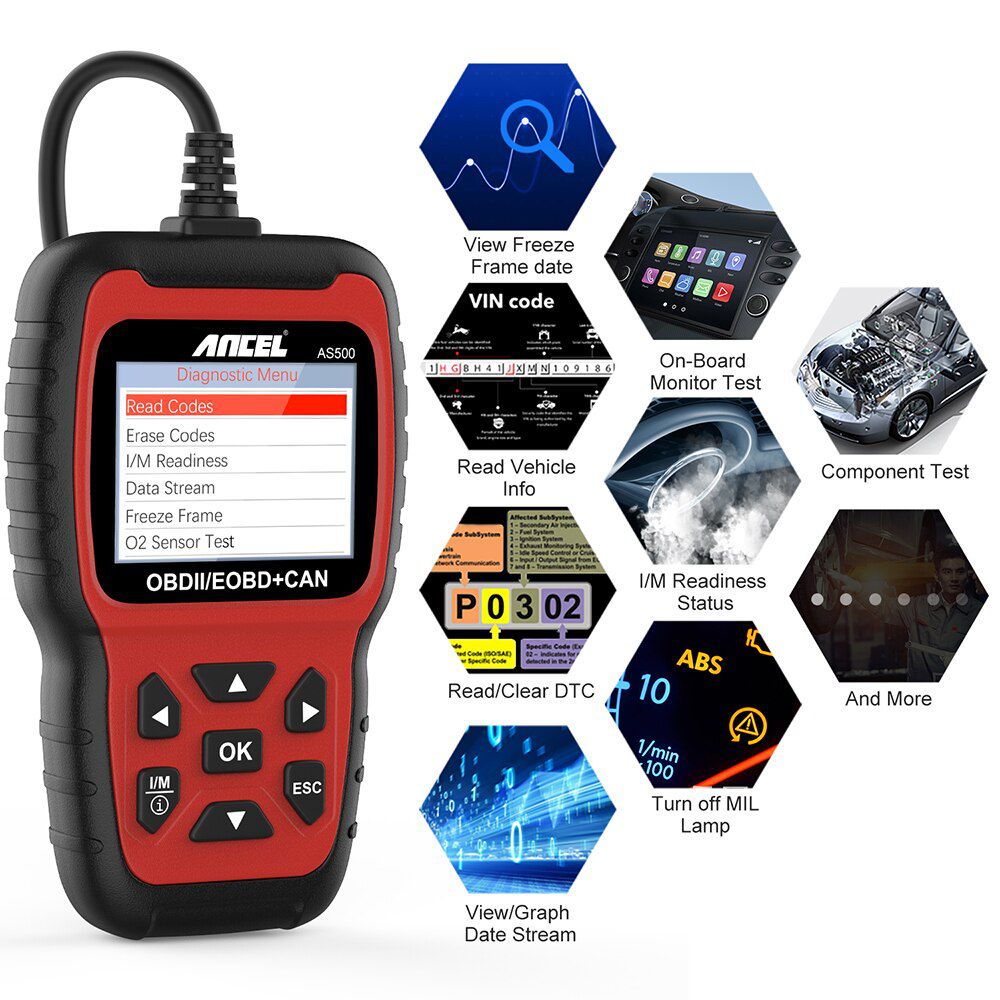 Ancel AS500 OBD2 Scanner