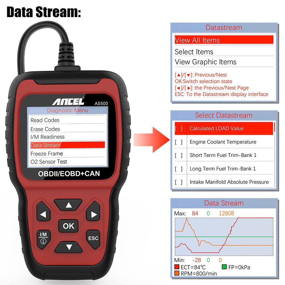 Ancel AS500 OBD2 Scanner