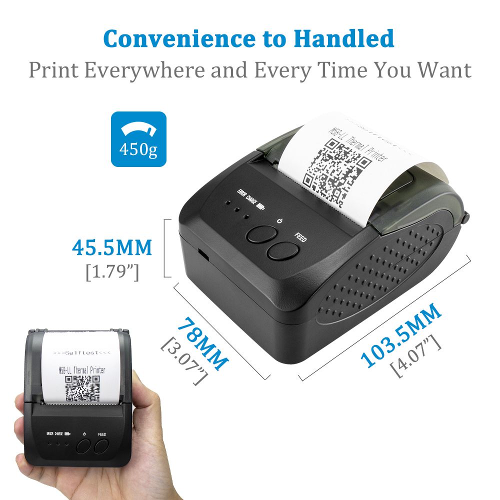 NT-1809DD 58mm Bluetooth Thermal Receipt Printer 