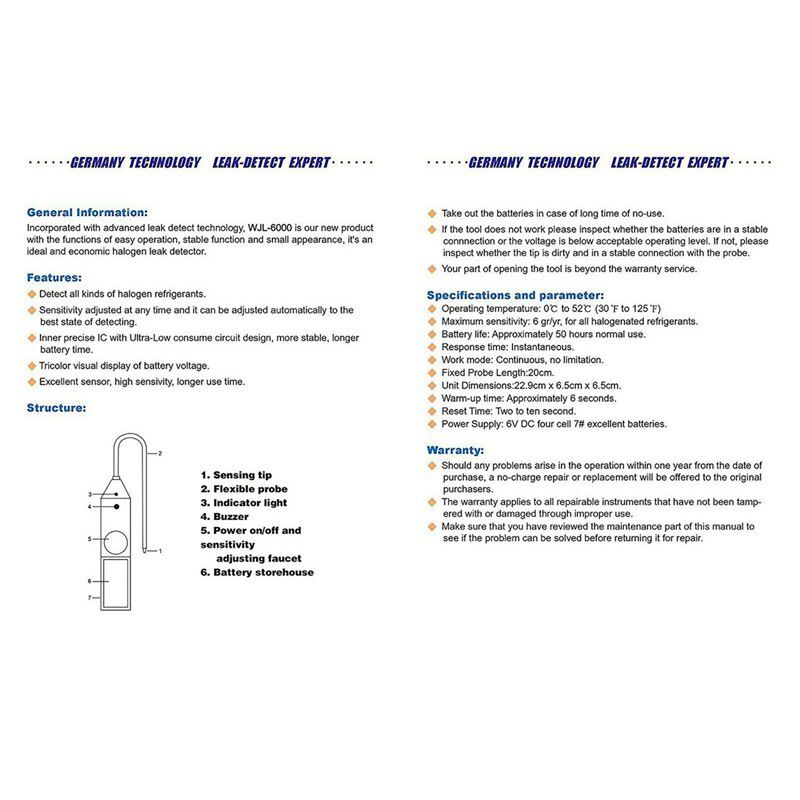 High Accuracy Halogen Gas AC Freon Refrigerant Leak Dete