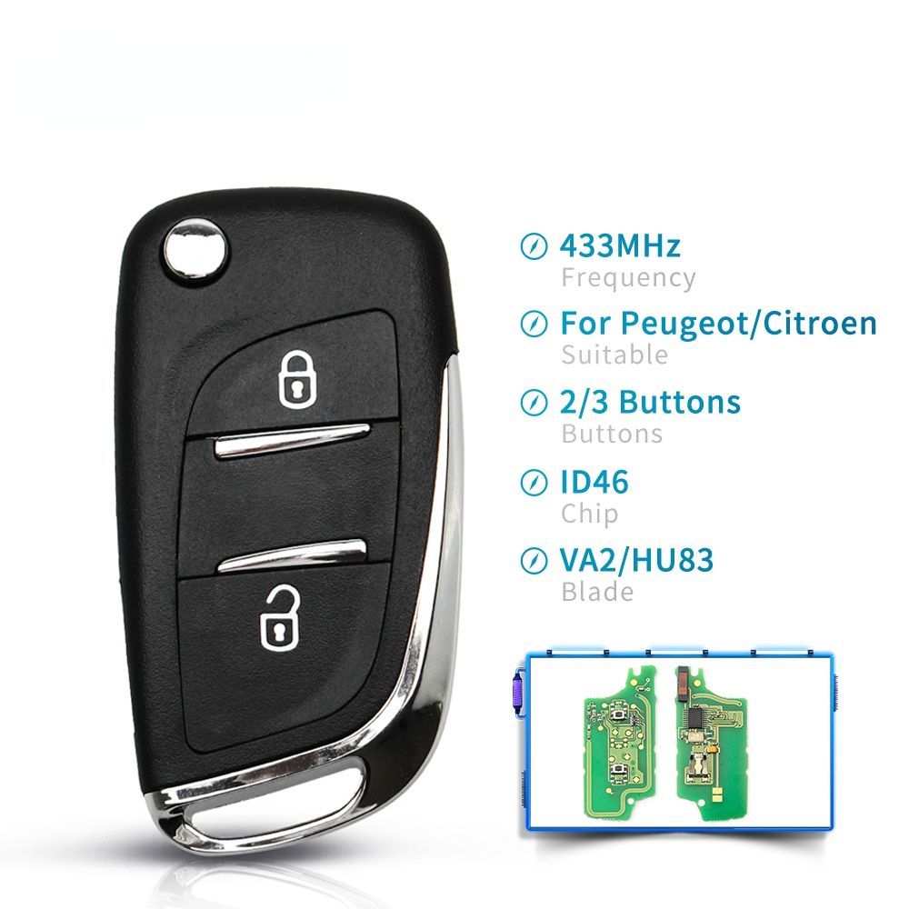 Car FSK 433Mhz ID46 Fob Modified Remote Key 