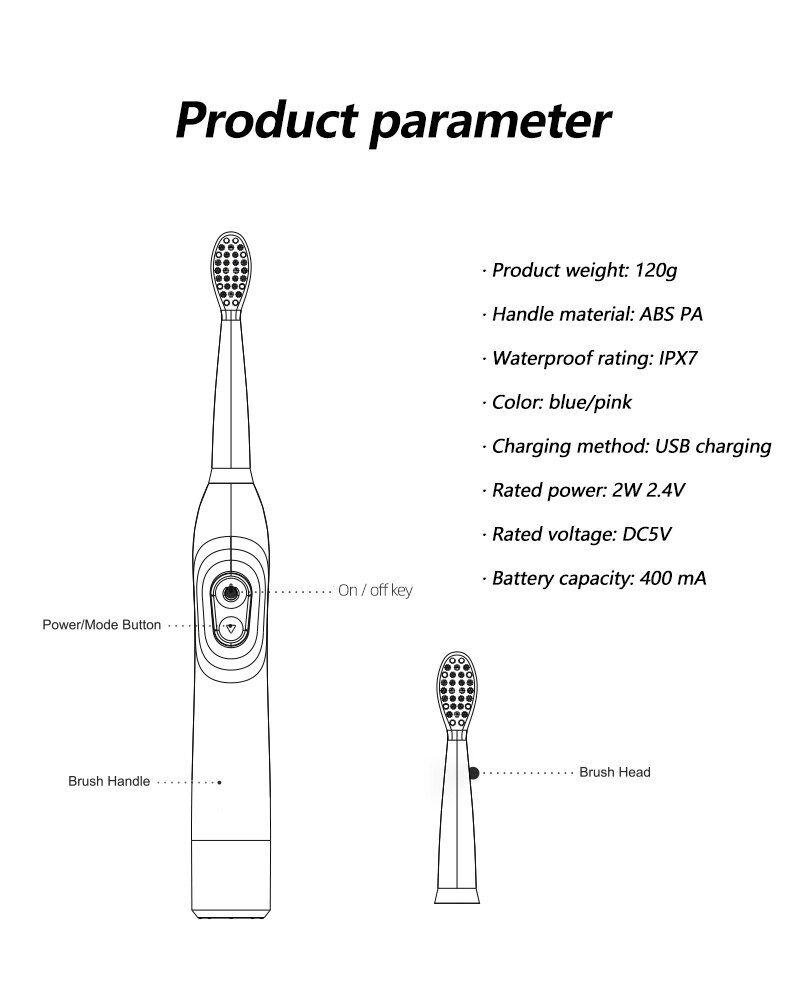 Children's Sonic Electric Toothbrush Kids 3 To 12 Ye