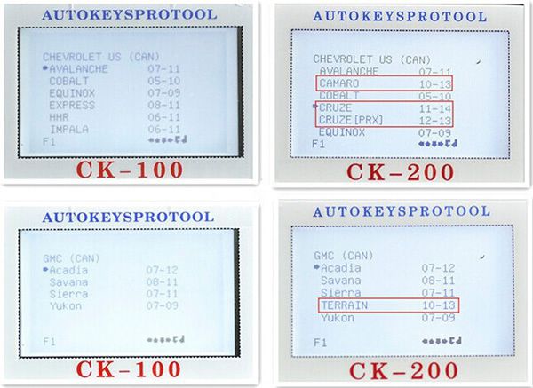 CK-200 Key Programmer Screen Display 8