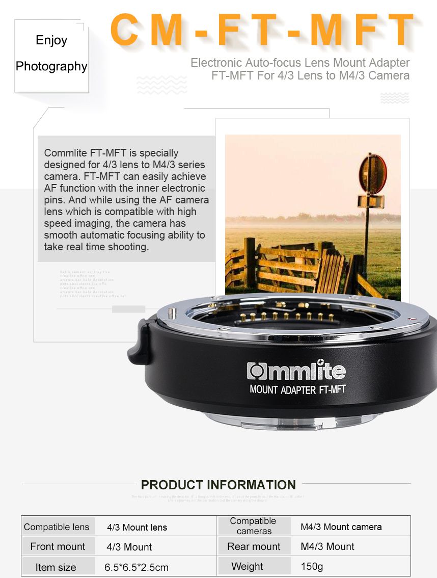 CM-FT-MFT Lens Mount Adapter 