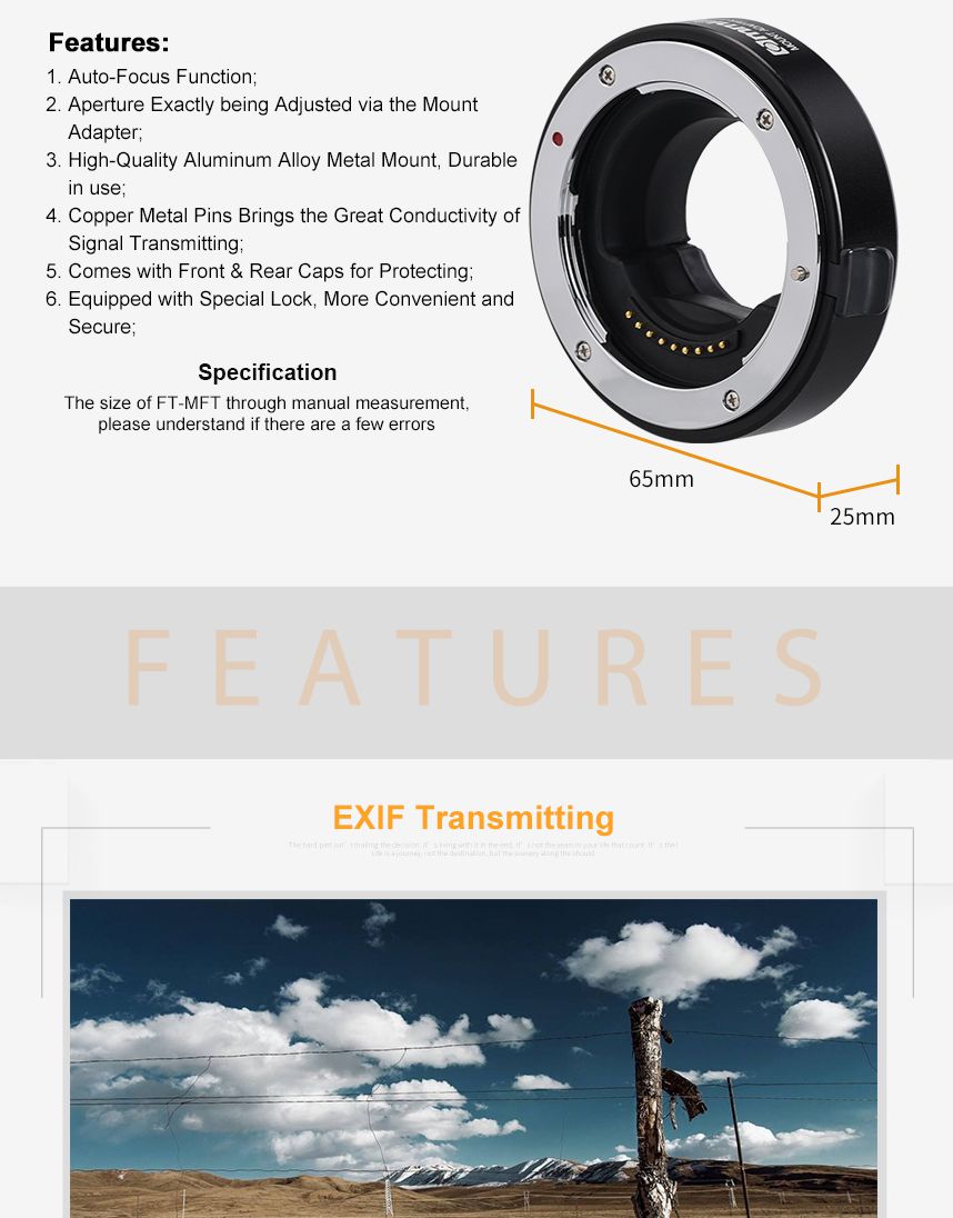 CM-FT-MFT Lens Mount Adapter 