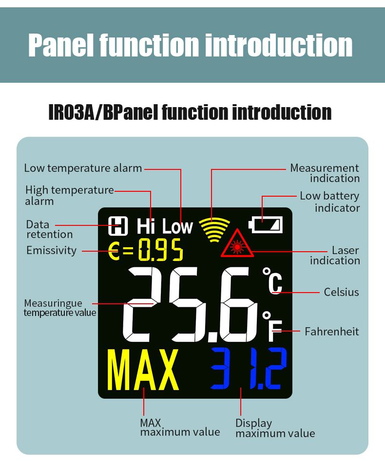 IR03A IR03B Digital Infrared Thermometer