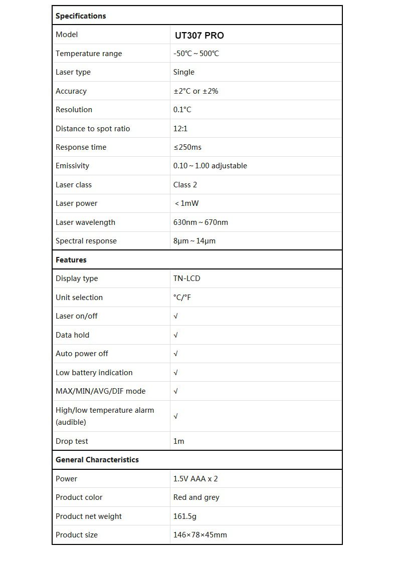 UNI-T Digital Infrared Thermometer