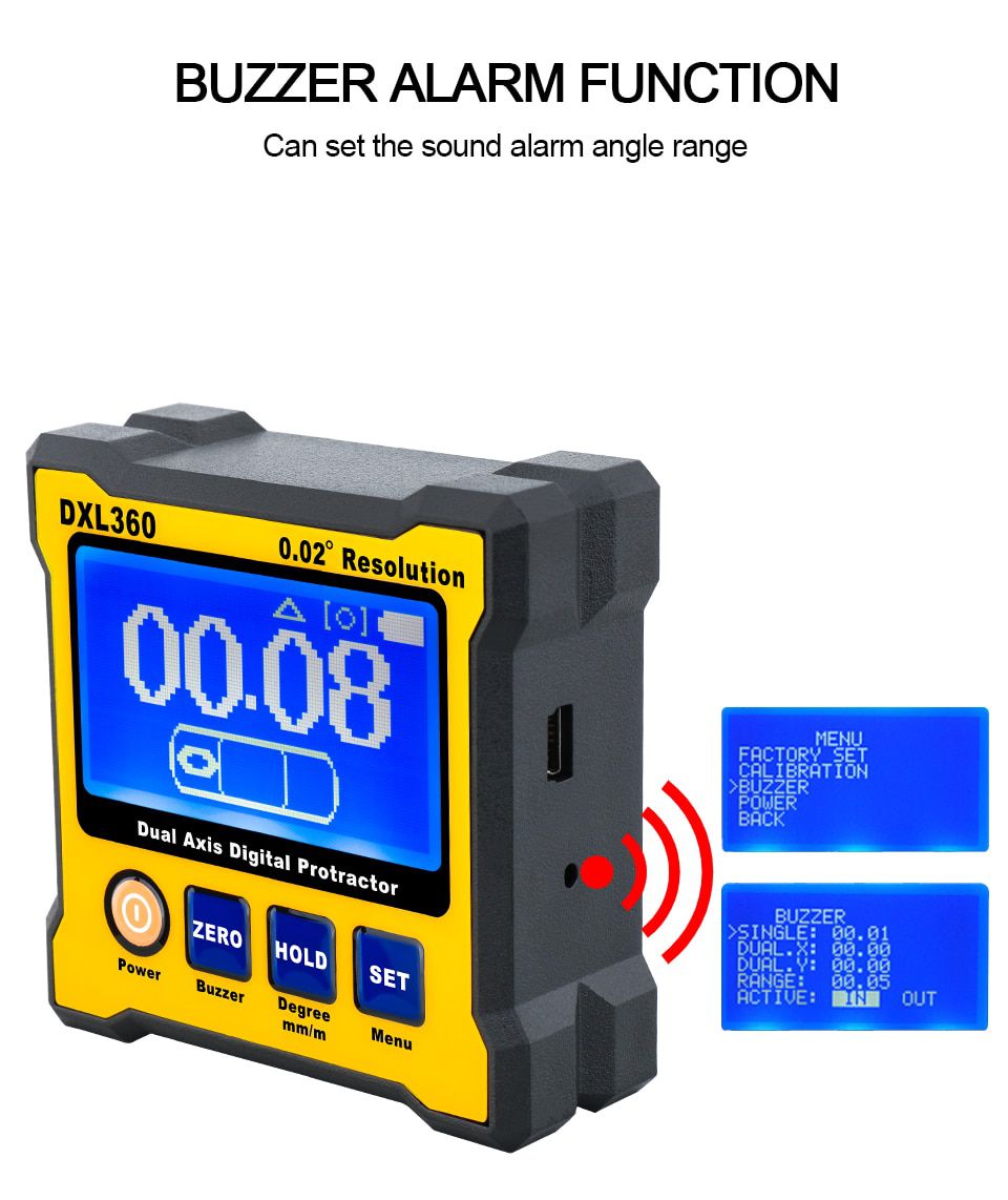 DXL360 DXL360S Dual axis Digital Angle Protractor 