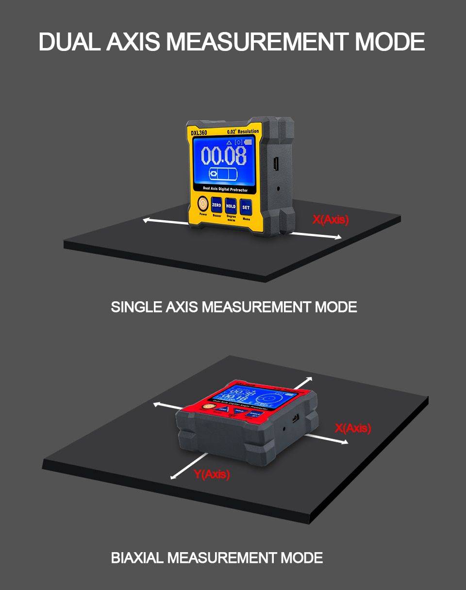 DXL360 DXL360S Dual axis Digital Angle Protractor 