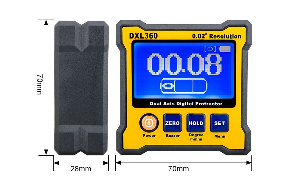 DXL360 DXL360S Dual axis Digital Angle Protractor 